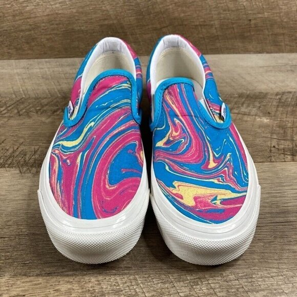 VANS Classic Slip On Anaheim Factory Og Marble Blue/Pink Shoes Womens Sz 5.5 NEW - Picture 3 of 9